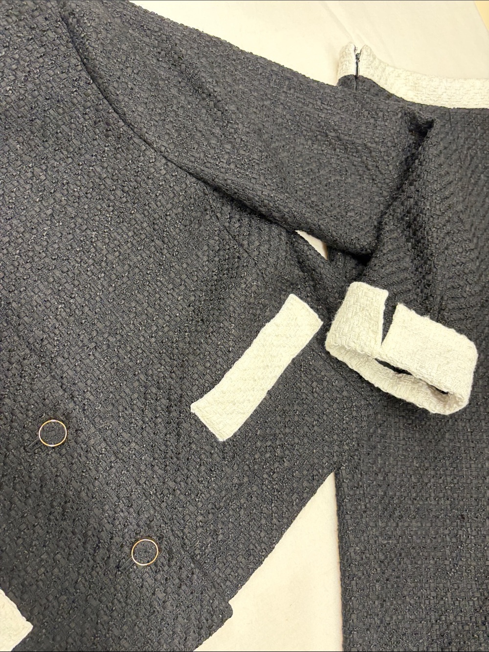 Ann Taylor Contrast Trim Tweed Jacket sz12 & Matching Pants sz10 *READ LISTING* - Picture 13 of 14